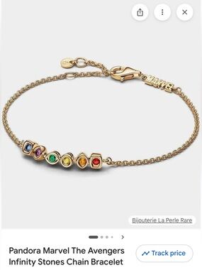 Pandora Gold Chain Bracelet with Multicolor Stone Accents